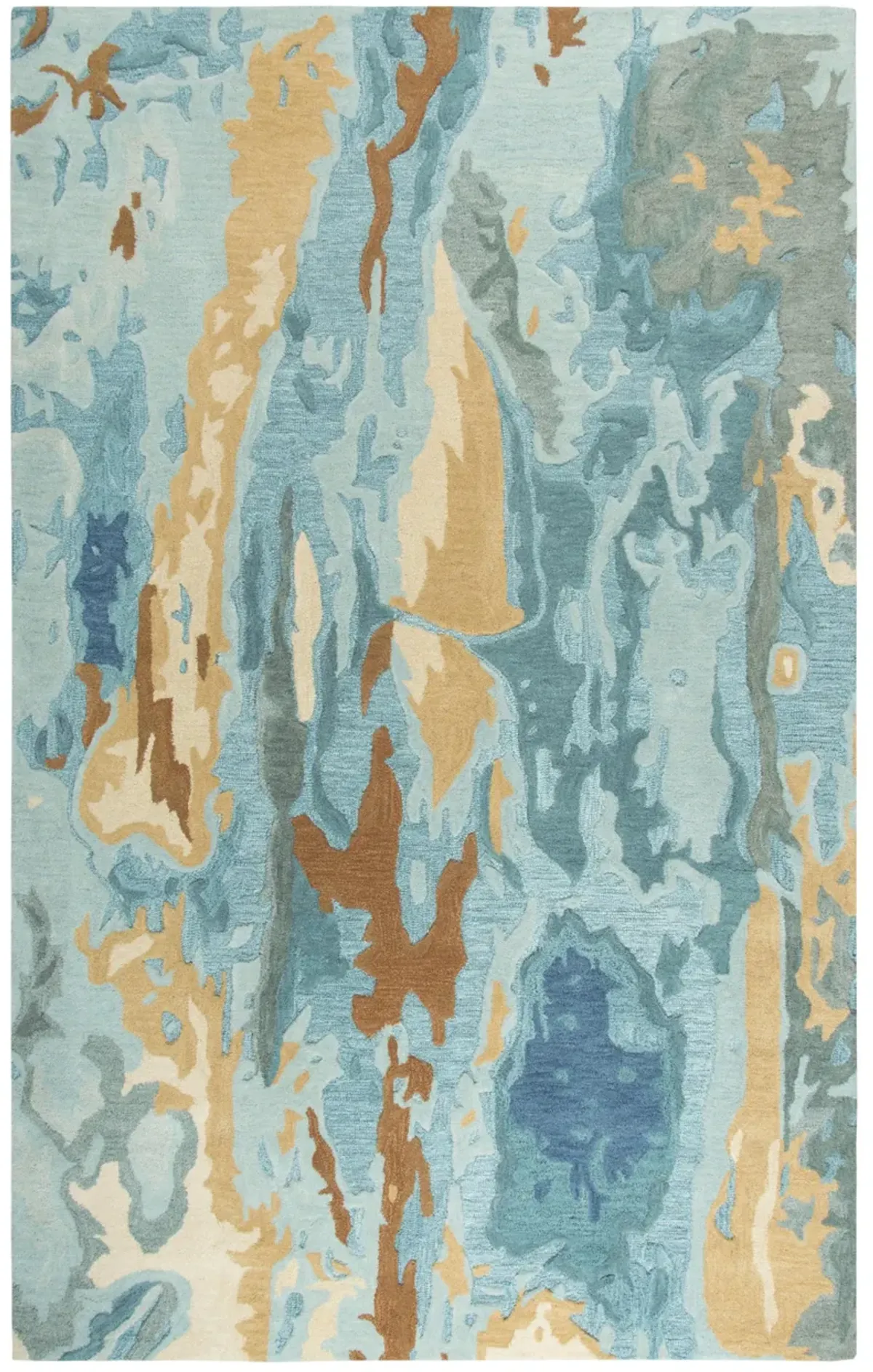 Vogue Aqua  Abstract Wool 9'x12' Rectangle Rug