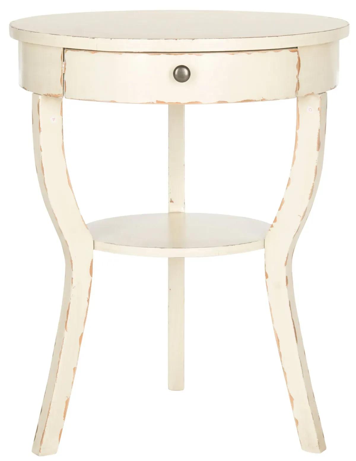 KENDRA ROUND PEDESTAL END TABLE W/ DRAWER 