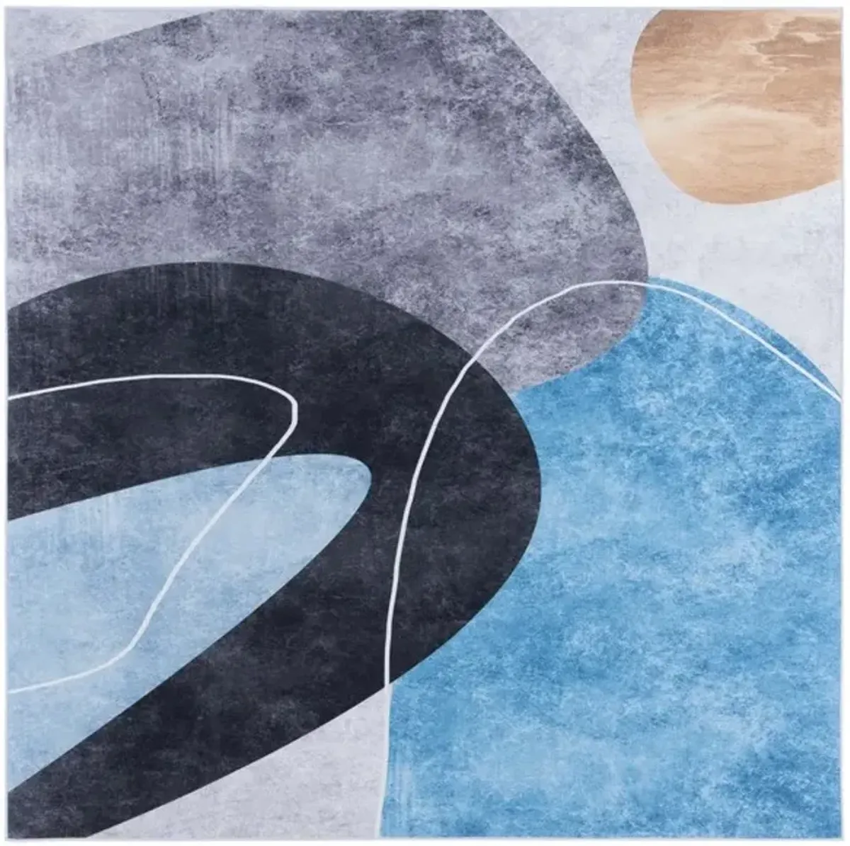 TACOMA 837 M/W S/R Blue  6' X 6' Square Square Rug