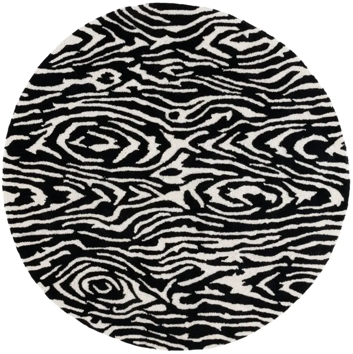 EBONY Hand Tufted 6' x 6' Round area rug
