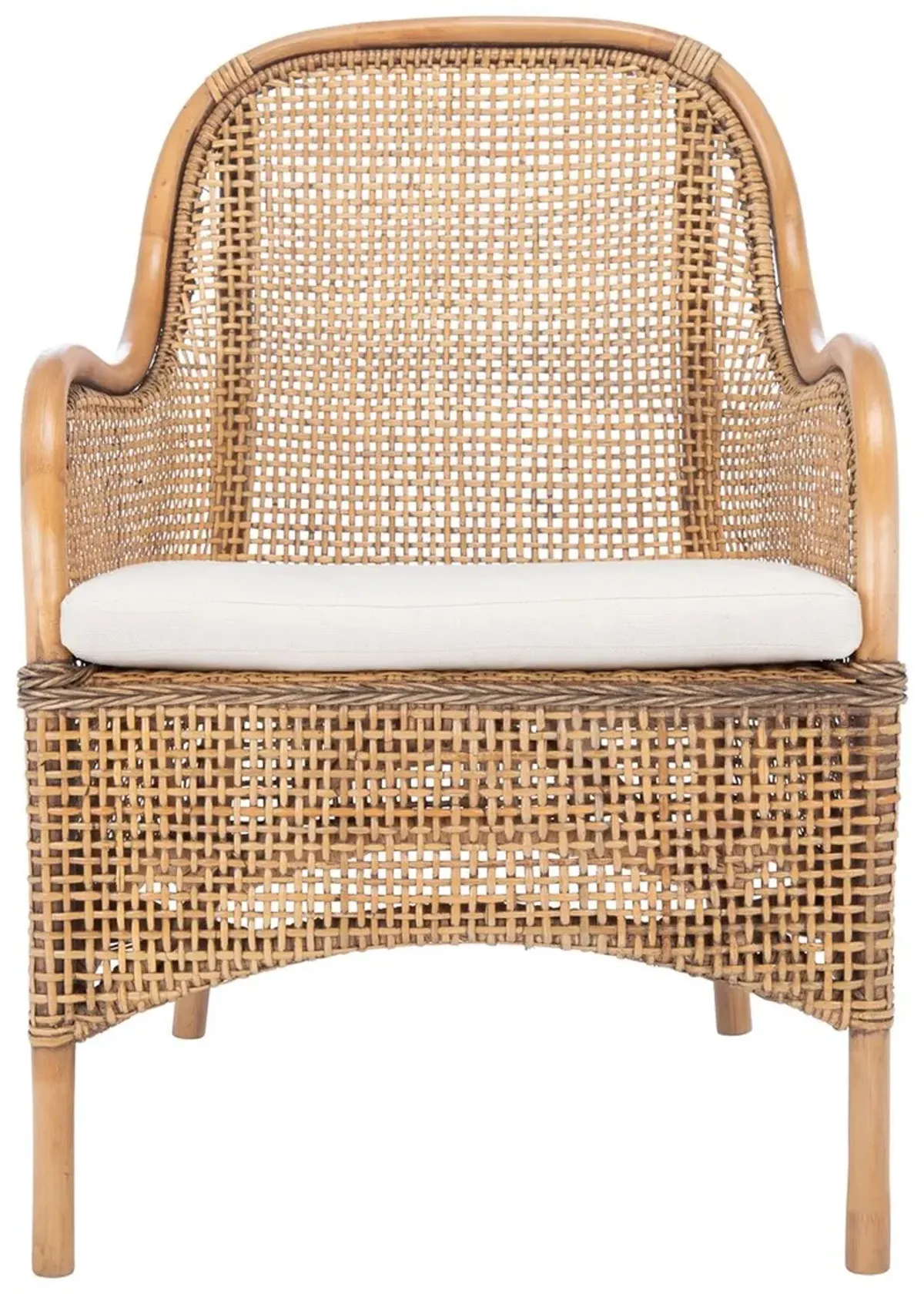 CHARLIE RATTAN ACCENT CHAIR W/ CUSHION