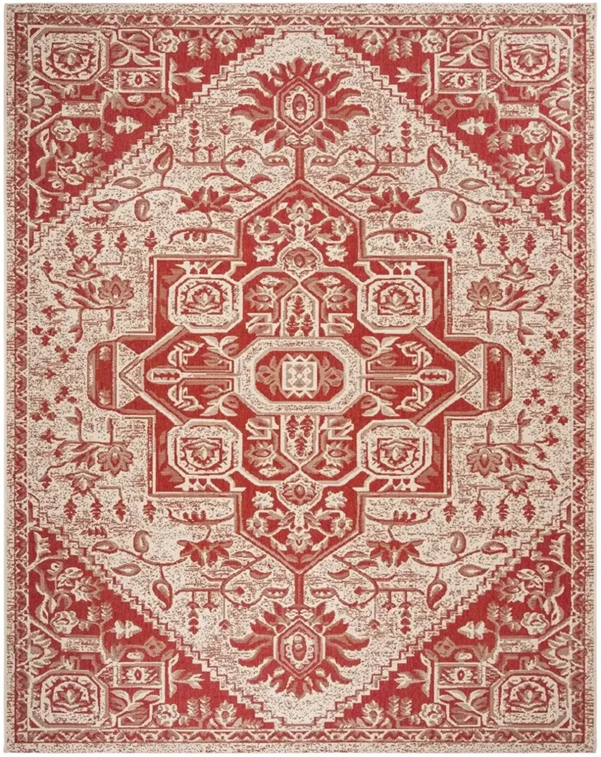 BEACH HOUSE 138 Red 4' X 4' Square Square Rug