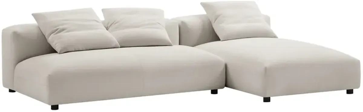 Solace 2-Piece Modular Upholstered Fabric Sectional Sofa With Chaise by Modway