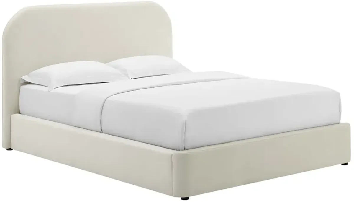 Keynote Performance Velvet Curved Queen Platform Bed by Modway