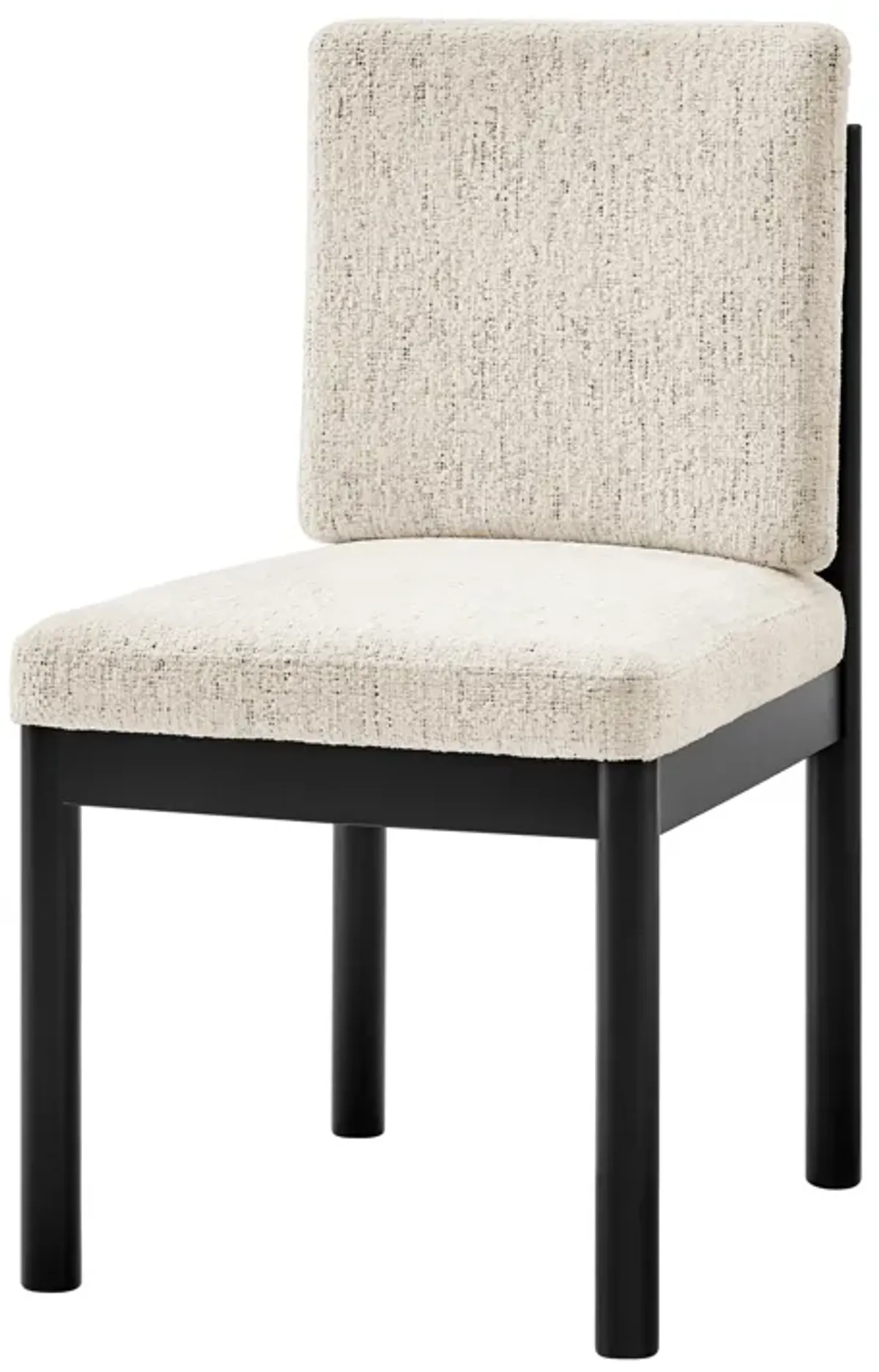Melvin KD Chenille Dining Side Chair Black Frame, Concord Cream - Set of 2