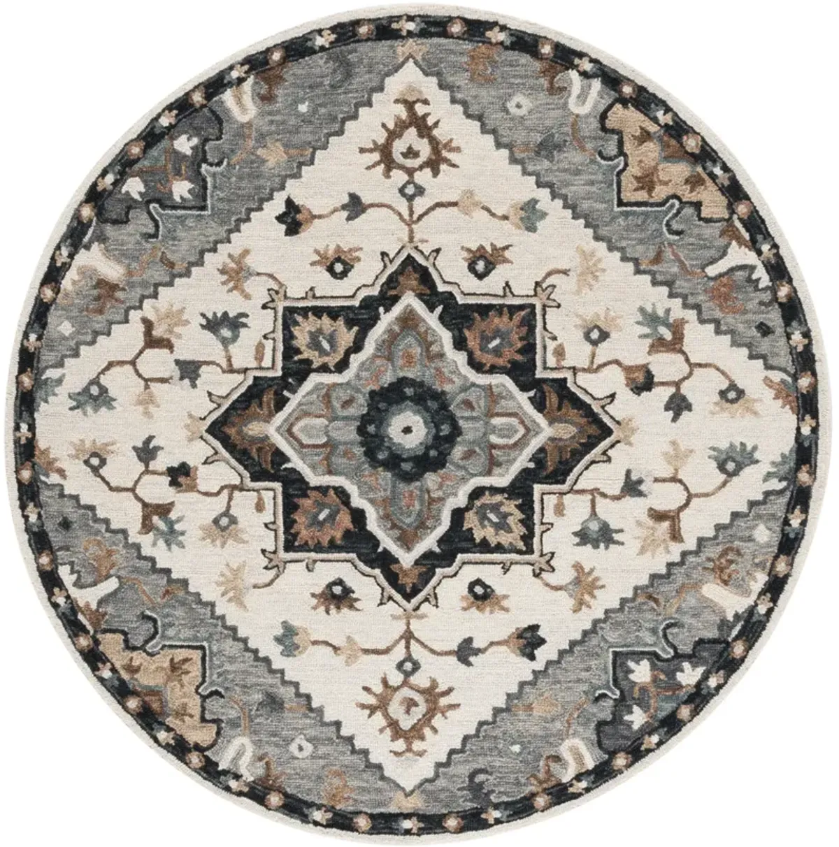 HERITAGE Hand Tufted 6' x 6' Round area rug