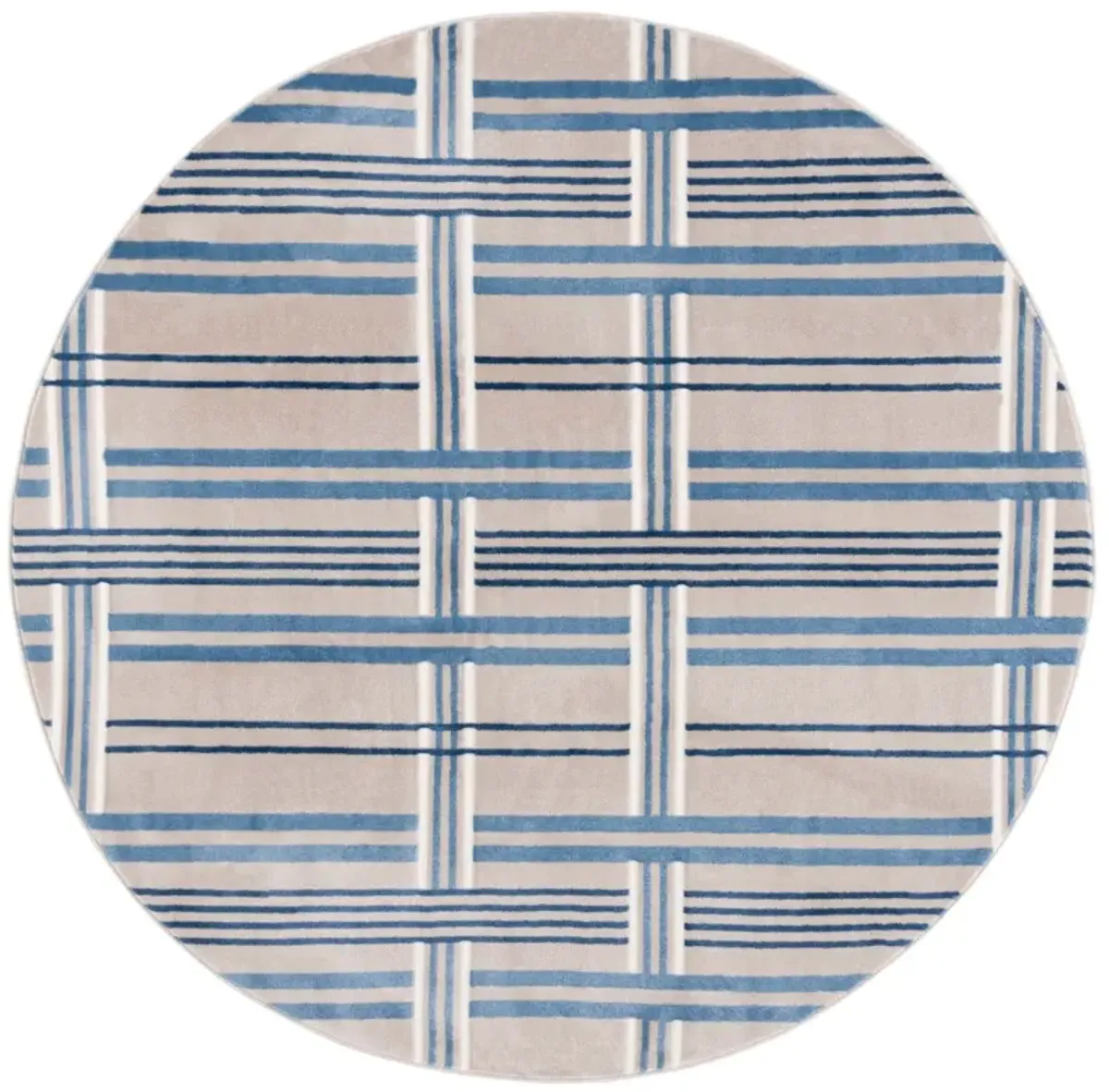 GROOVE 116 BEIGE  6'-7' x 6'-7' Round Round Rug