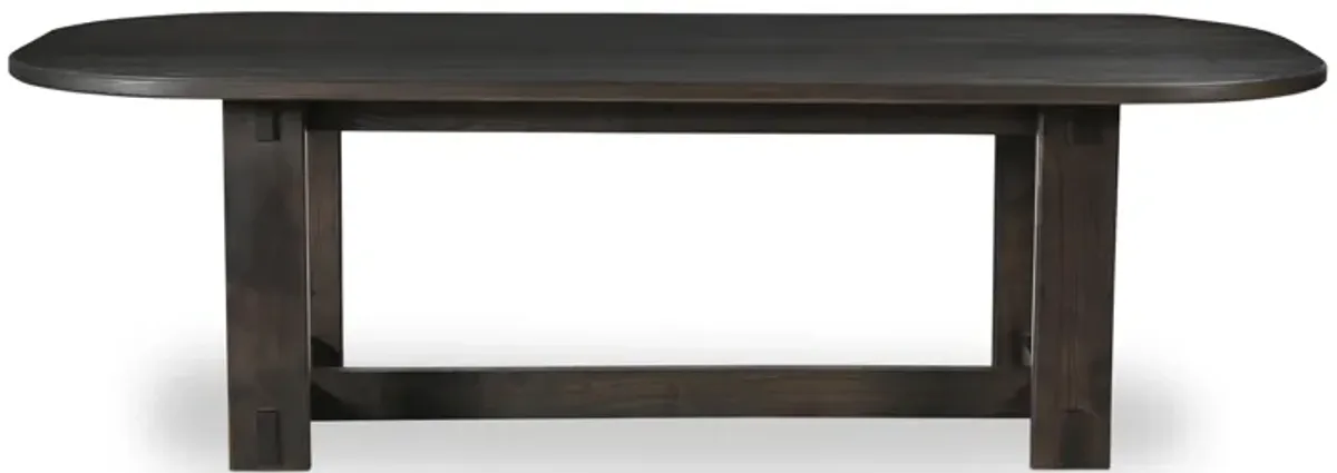 Glenn Oval Dining Table Dark Brown