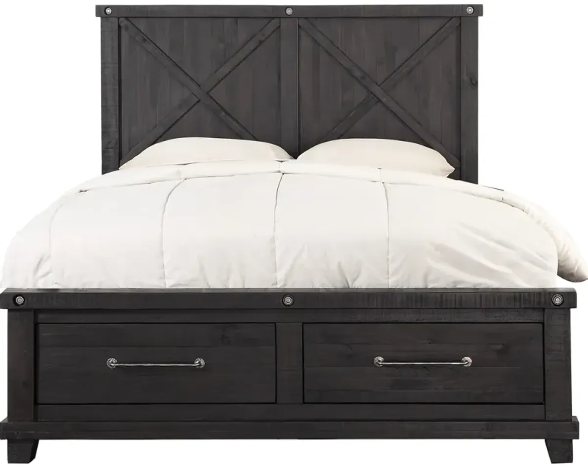 Yosemite Full-Size Solid Wood Footboard Storage Bed In Cafe