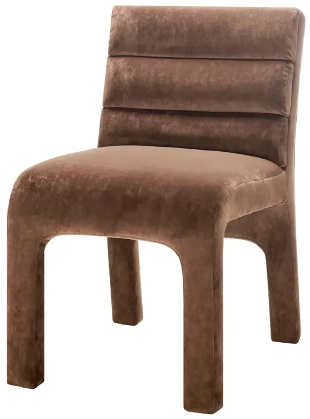 Josie Velvet Dining Side Chair, Dainty Dark Brown  - Set of 2