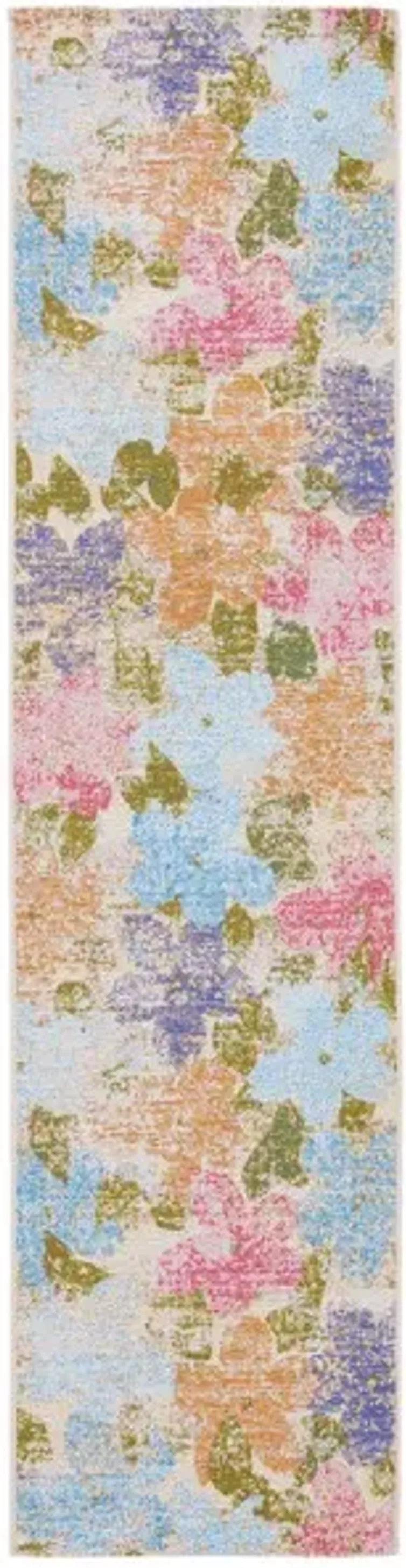 SUMMER 410 Blue  2' X 8' Runner Rug