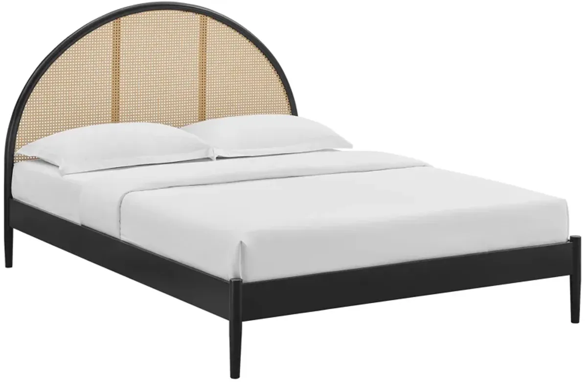 Odette Queen Arched Rattan Cane Platform Bed