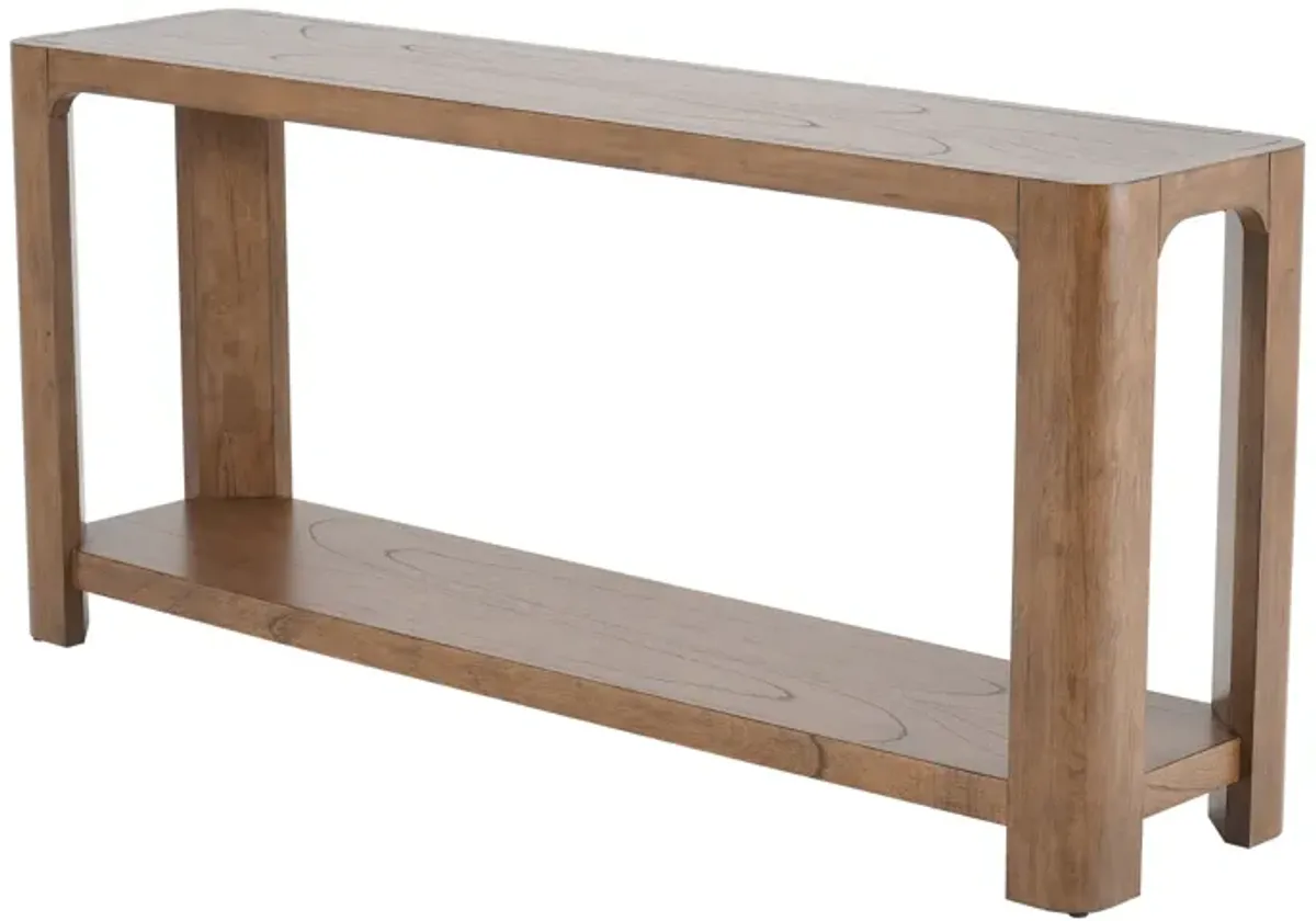 Trevin KD 66" Console Table w/ Shelf, Walnut 