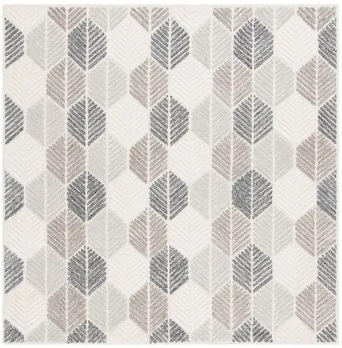 EBONY 108 Grey  6' X 6' Square Square Rug