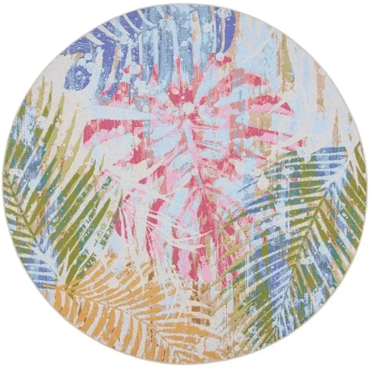 SUMMER 487 Blue  6'-7' X 6'-7' Round Round Rug