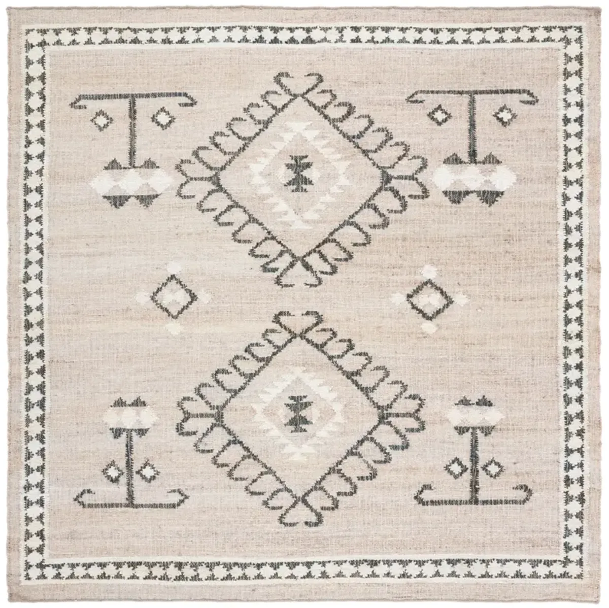 KILIM 762 GREY  3' x 3' Square Square Rug