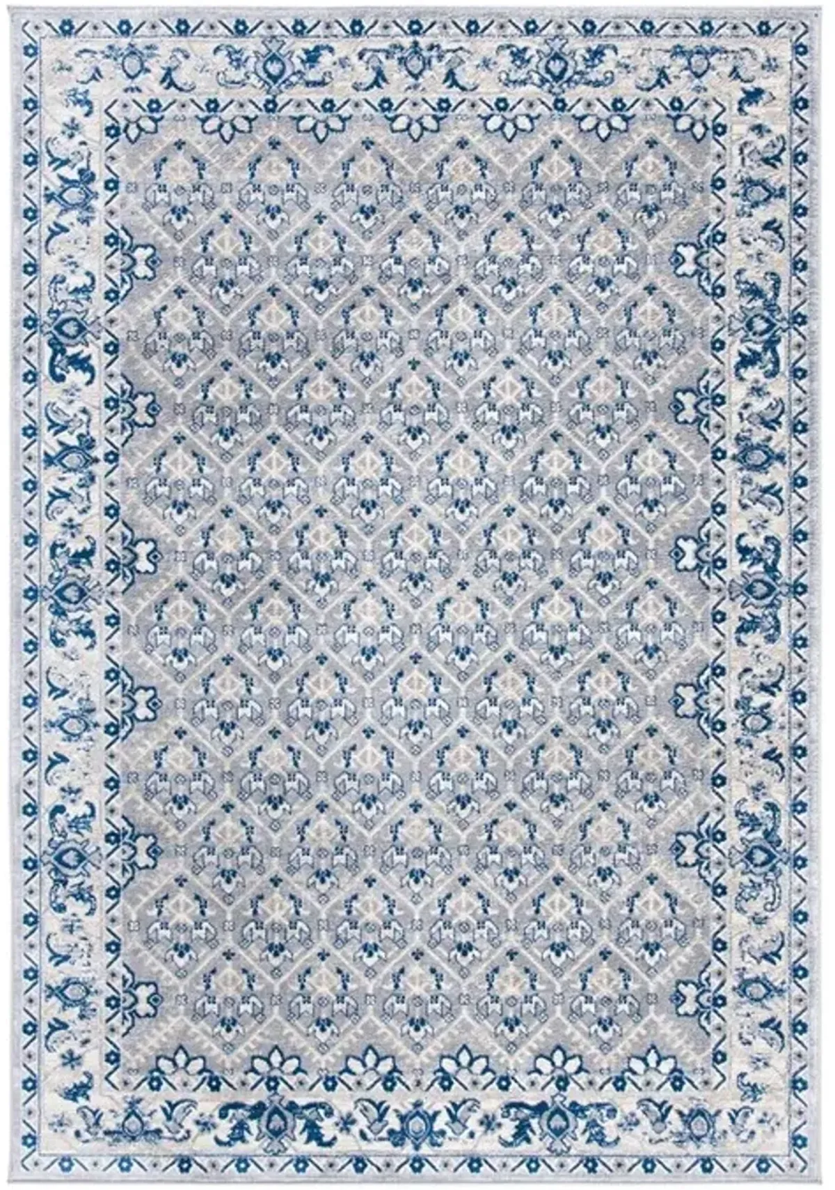Brentwood 869 Grey / Blue 9' X 12' Large Rectangle Powerloomed Rug