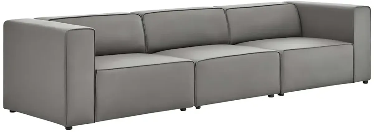 Mingle Vegan Leather 3-Piece Sectional Sofa