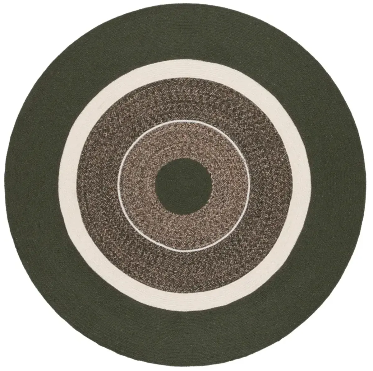 BRAIDED 761 GREEN  5' x 5' Round Round Rug