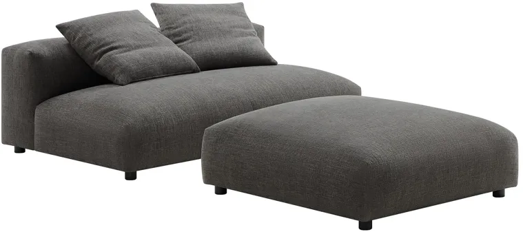 Solace Modular Upholstered Fabric Armless Loveseat and Ottoman Set by Modway