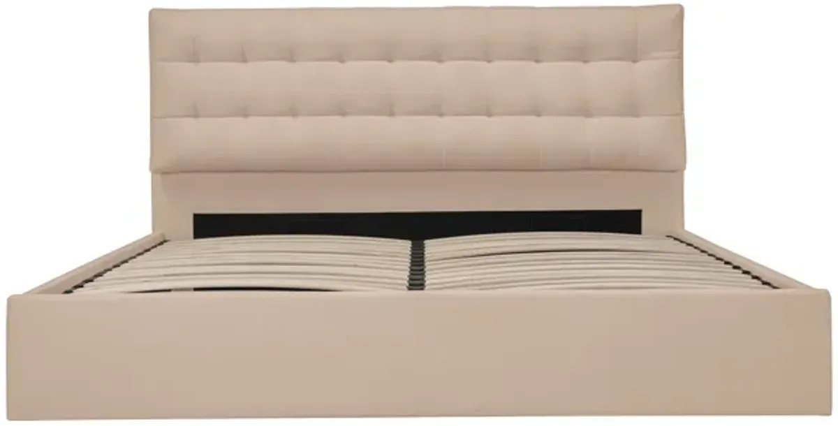 Sebastion Queen Storage Bed Cream