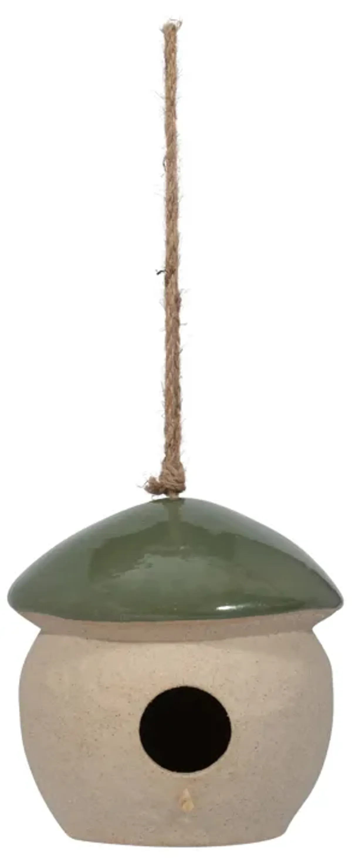 Cer, 6" Round Bird Feeder, Green