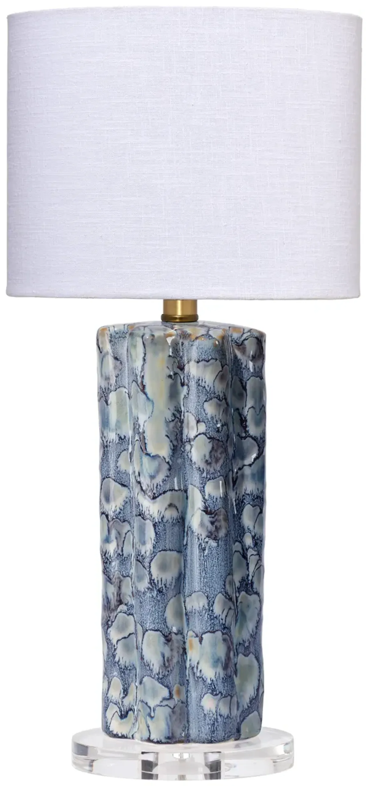 Flurry Ceramic Small Table Lamp with Linen Shade 