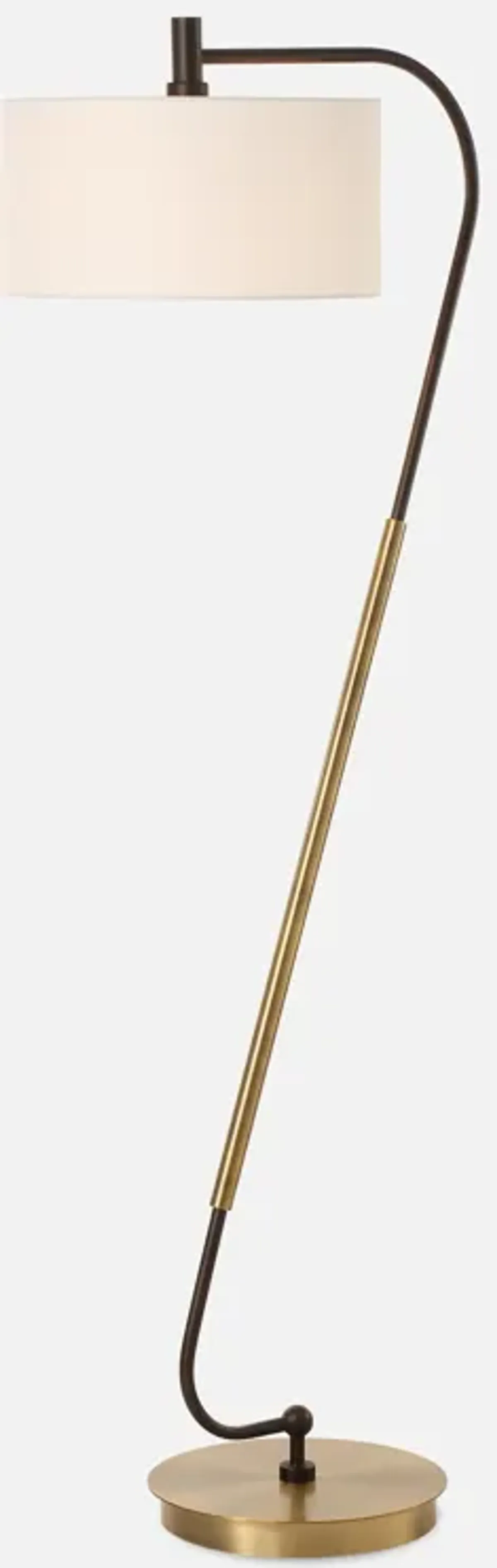 Irwin Curved Brass Floor Lamp