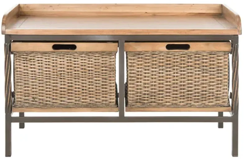 NOAH 2 DRAWER WOODEN STORAGE BENCH