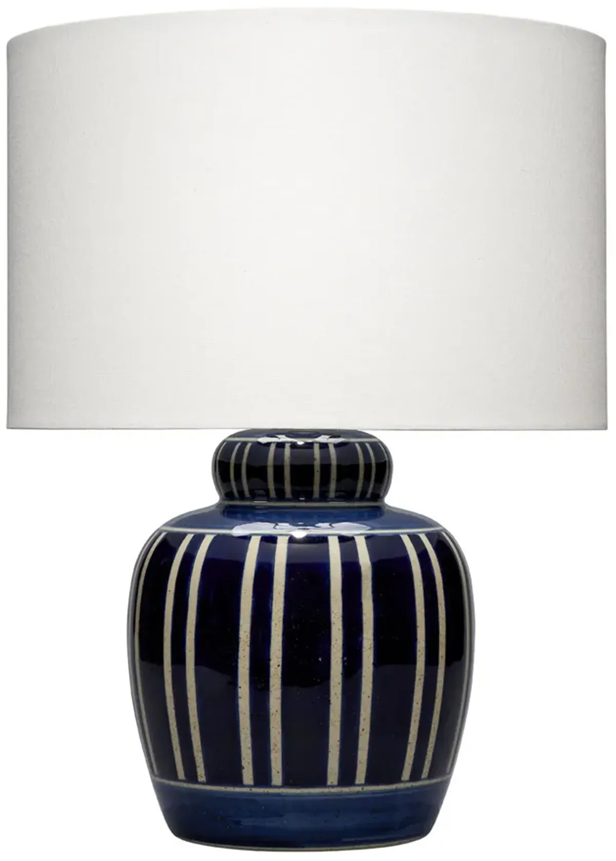 Arthur Ceramic Table Lamp with Linen Shade, Navy Blue