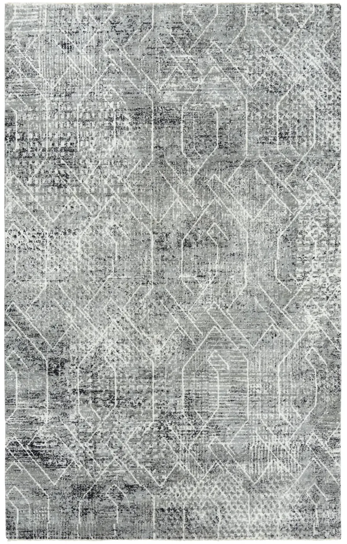 Couture Black/Ivory Classic/Updated NZ Wool/Tencel Blend 2' x 3'  Rectangle Rug
