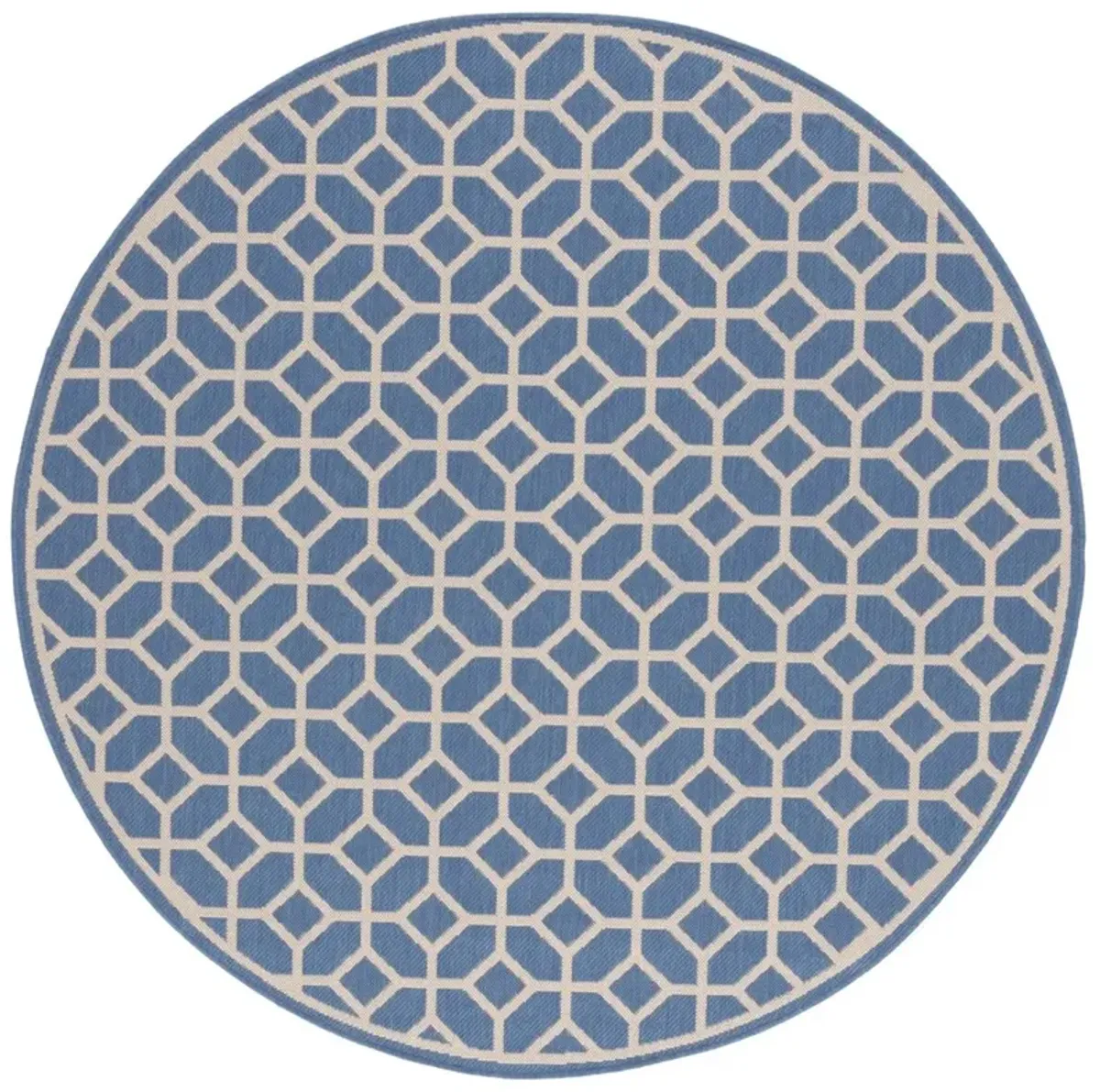 BEACH HOUSE 127 Blue 6'-7' X 6'-7' Round Round Rug