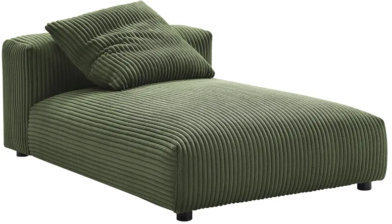 Solace Modular Corduroy Upholstered Armless Chaise Lounge