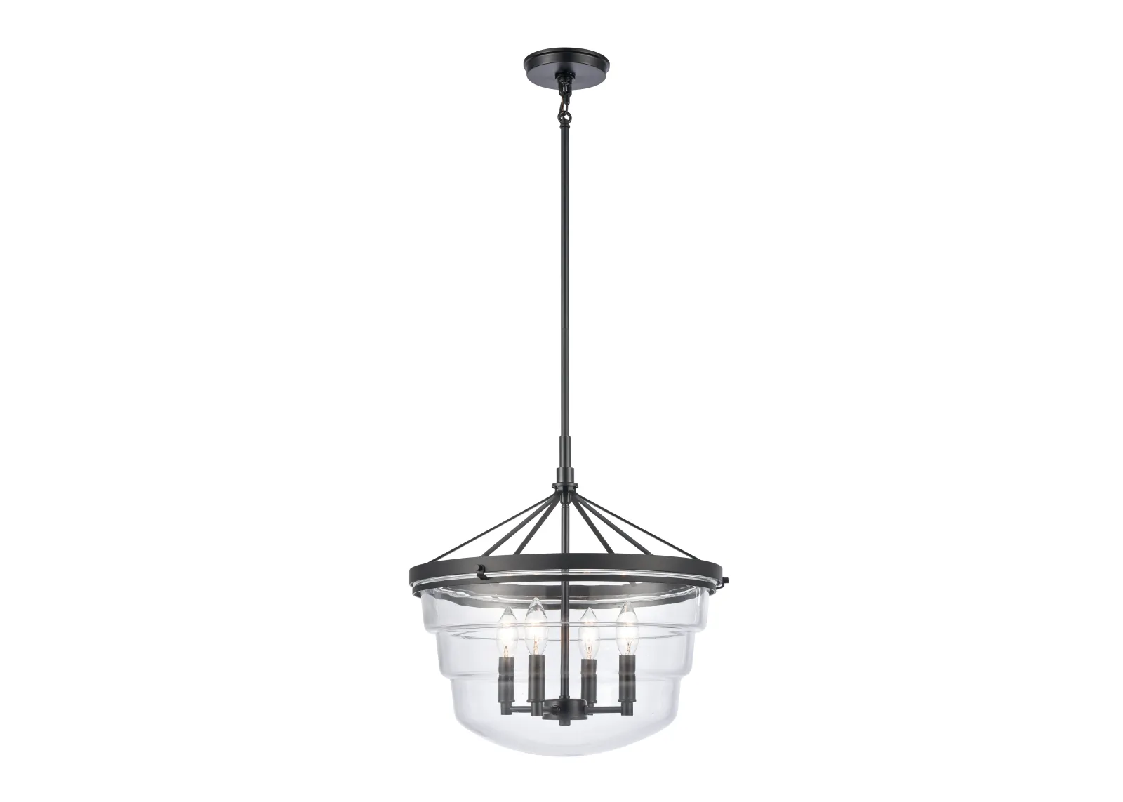 Boyer 18" Wide 4-Light Pendant - Matte Black