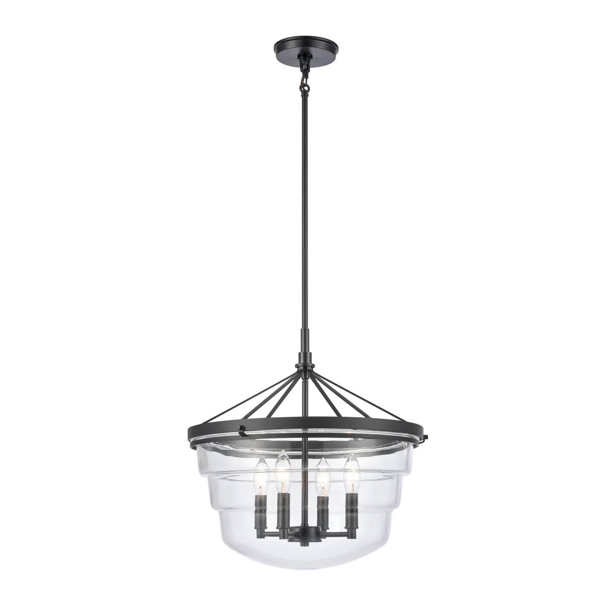 Boyer 18" Wide 4-Light Pendant - Matte Black