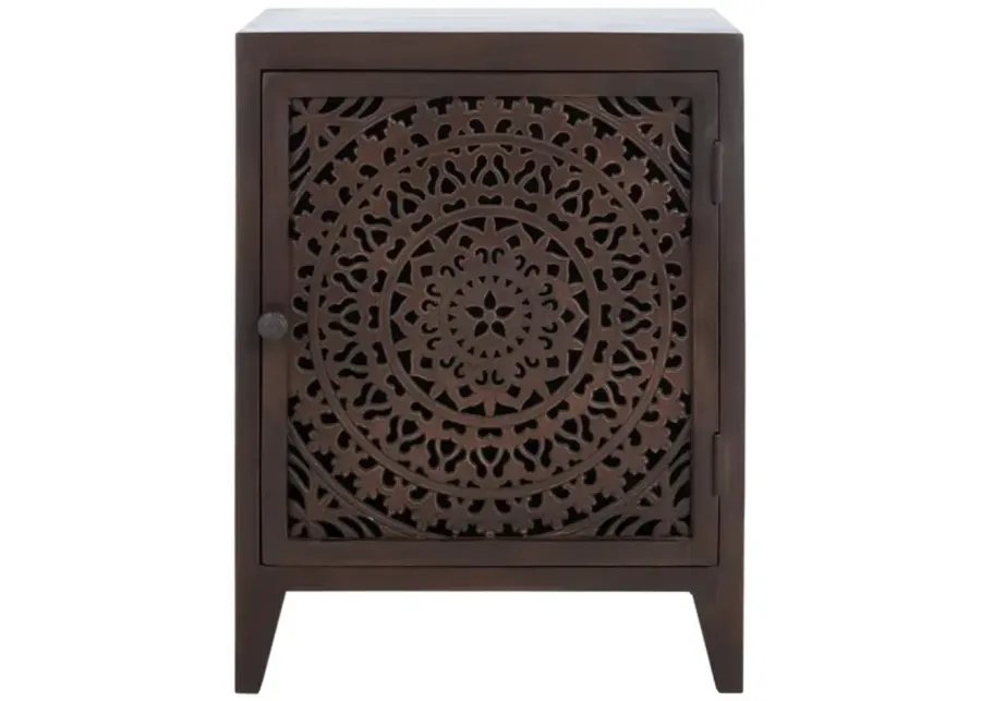 THEA 1 DOOR CARVED NIGHTSTAND