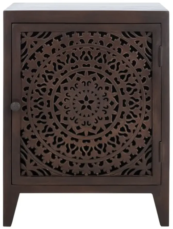 THEA 1 DOOR CARVED NIGHTSTAND