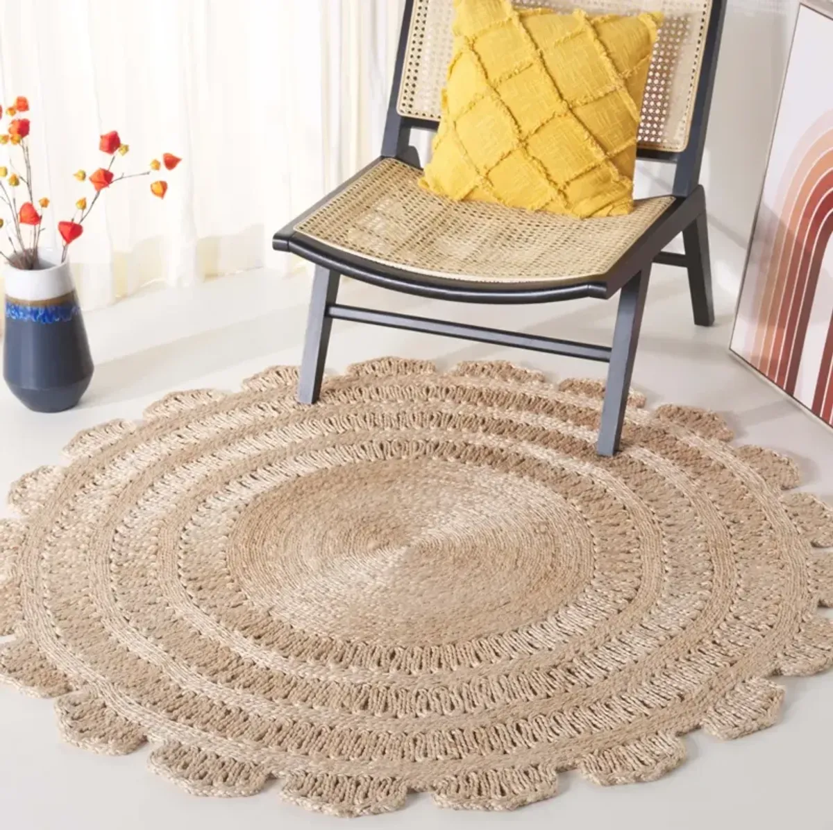 NATURAL FIBER 243 NATURAL 5' x 5' Round Round Rug