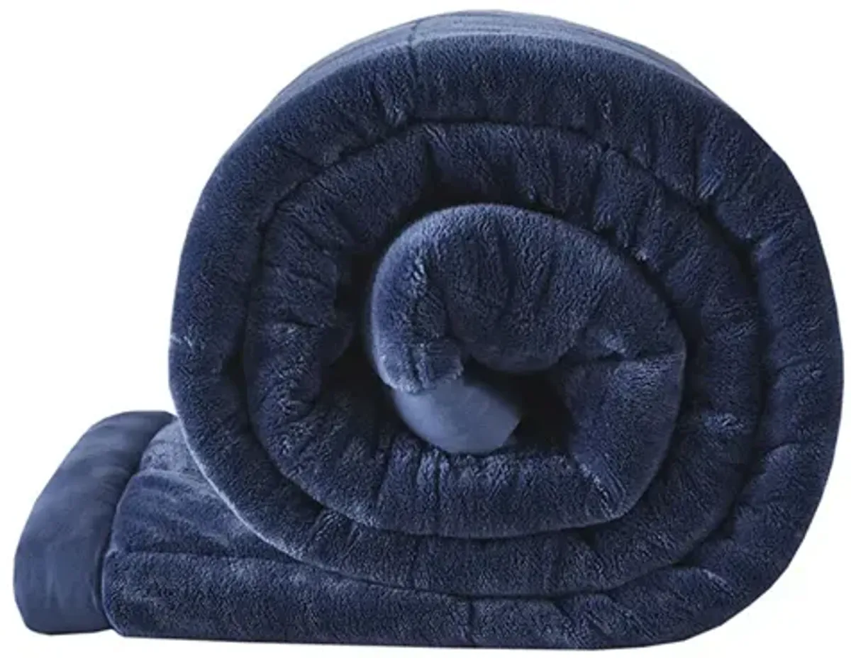 Madison Park Coleman Navy Reversible HeiQ Smart Temperature Down Alternative Blanket