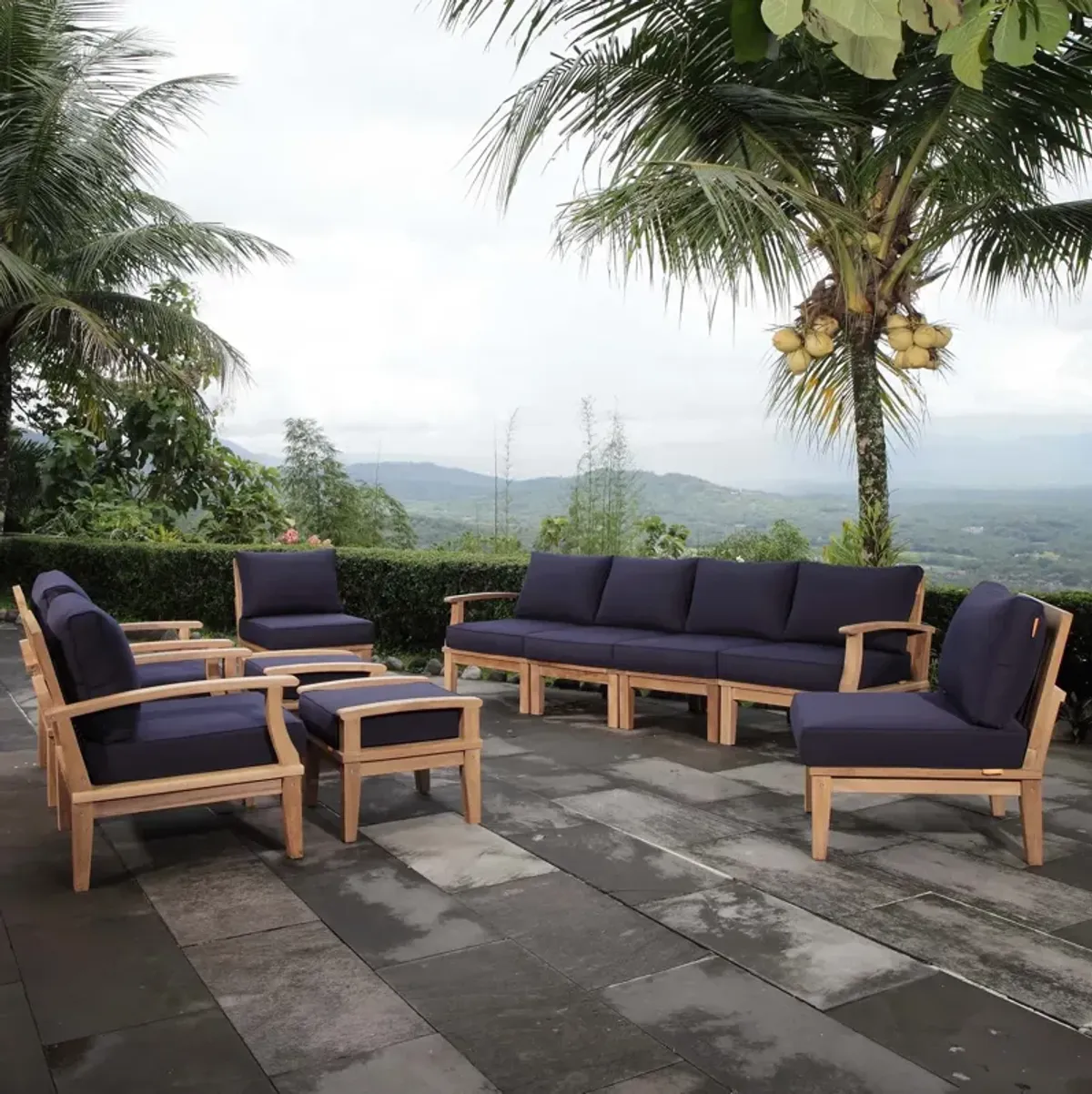 Marina 10 Piece Outdoor Patio Teak Set