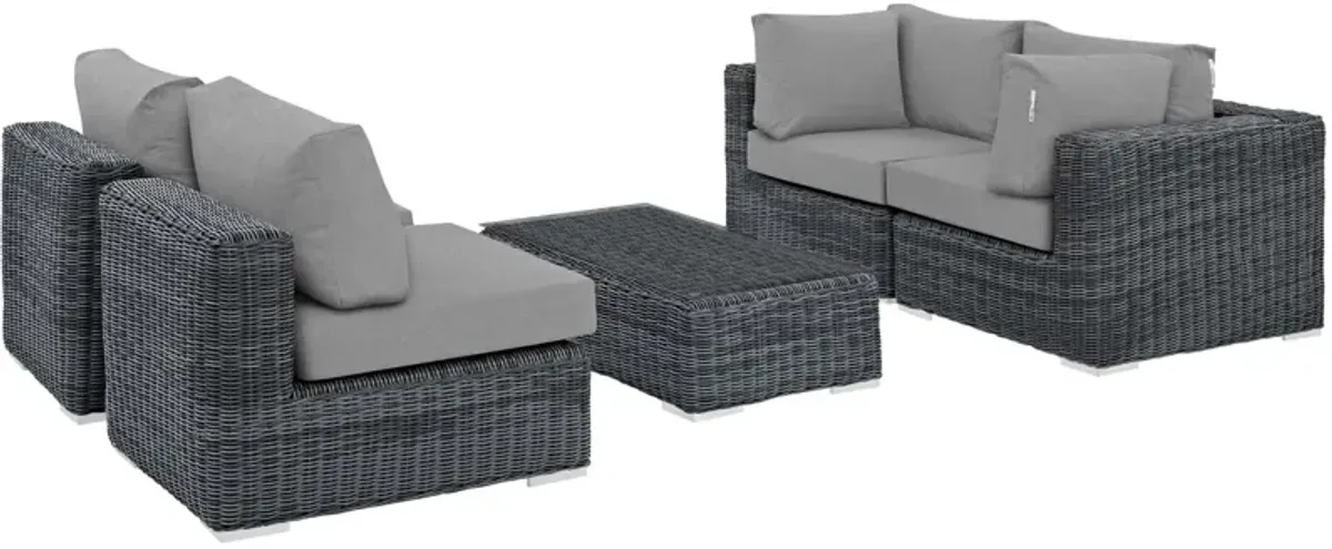 Summon 5 Piece Outdoor Patio Sunbrella® Sectional Set