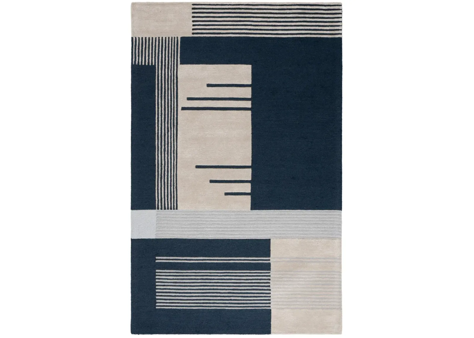 RODEO DRIVE 176 NAVY  8' x 10' Large Rectangle Rug