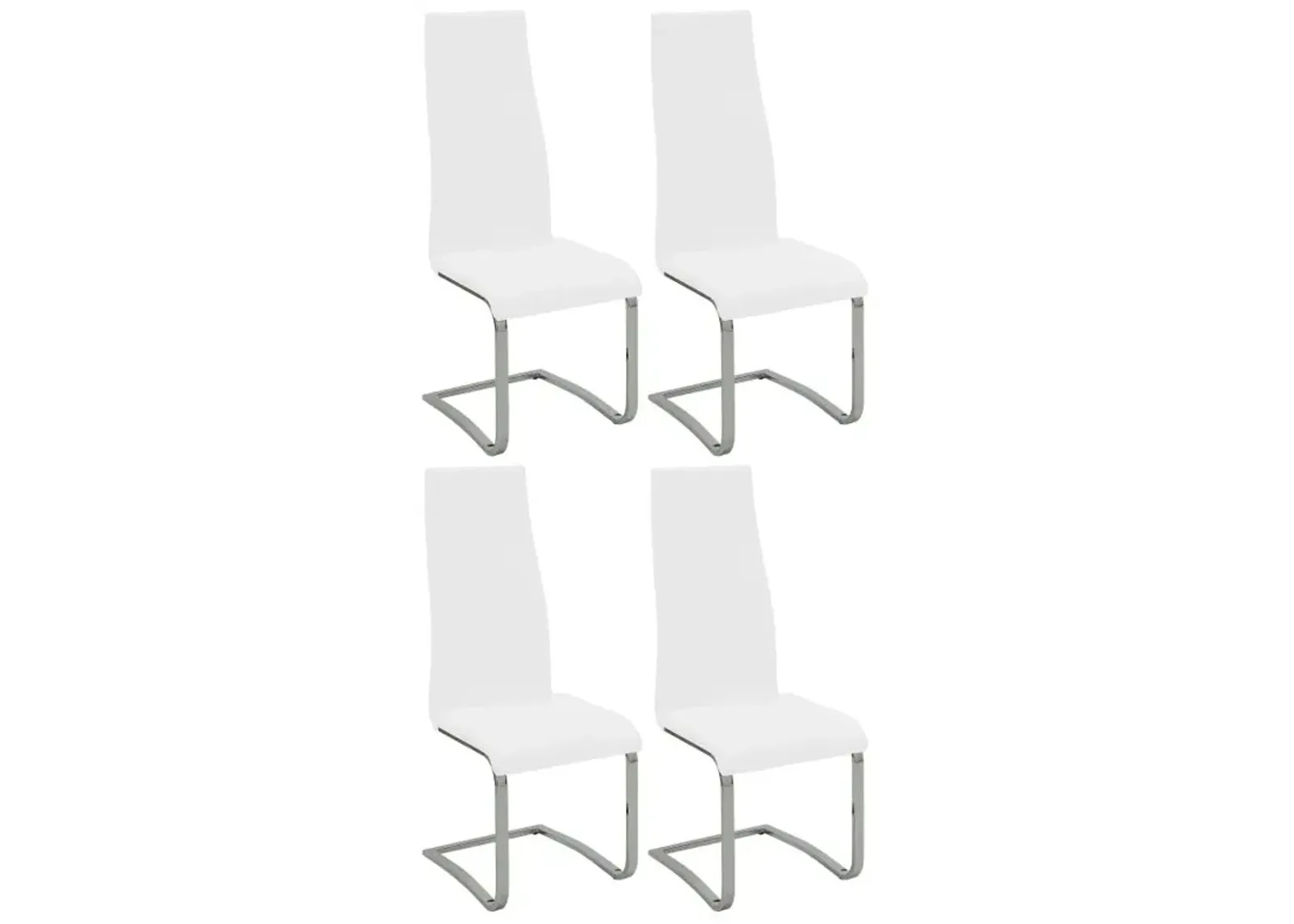 Montclair High Back Dining Chairs Black and Chrome (Set of 4)