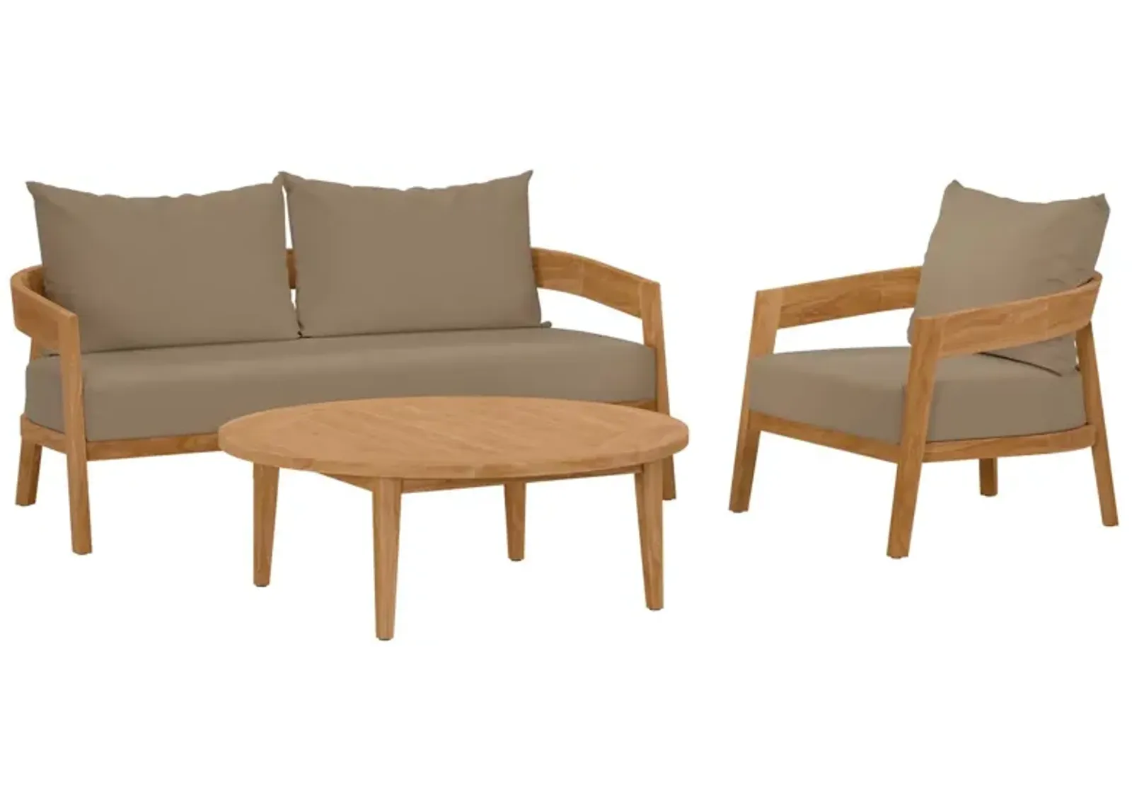 Brisbane 3-Piece Teak Wood Outdoor Patio Set