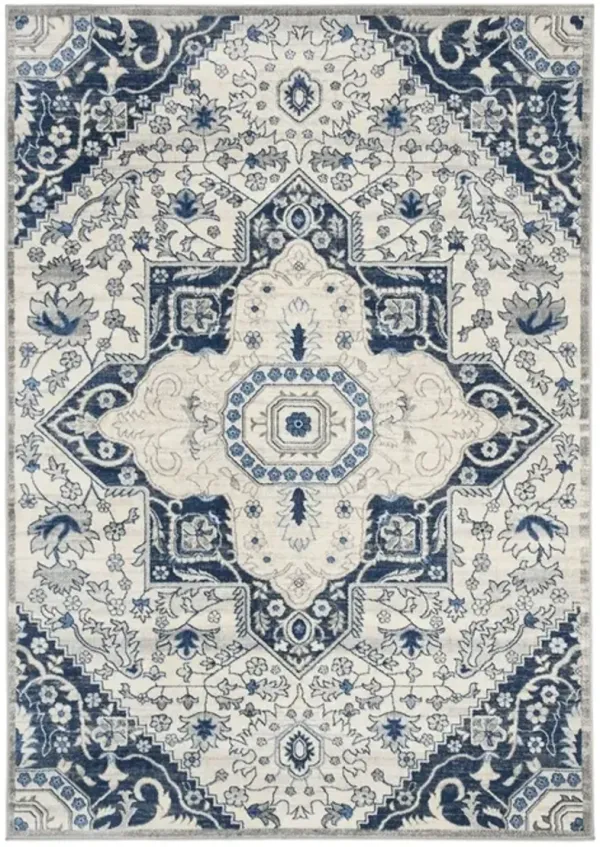 Brentwood 816 Cream / Blue 3' X 5' Small Rectangle Powerloomed Rug