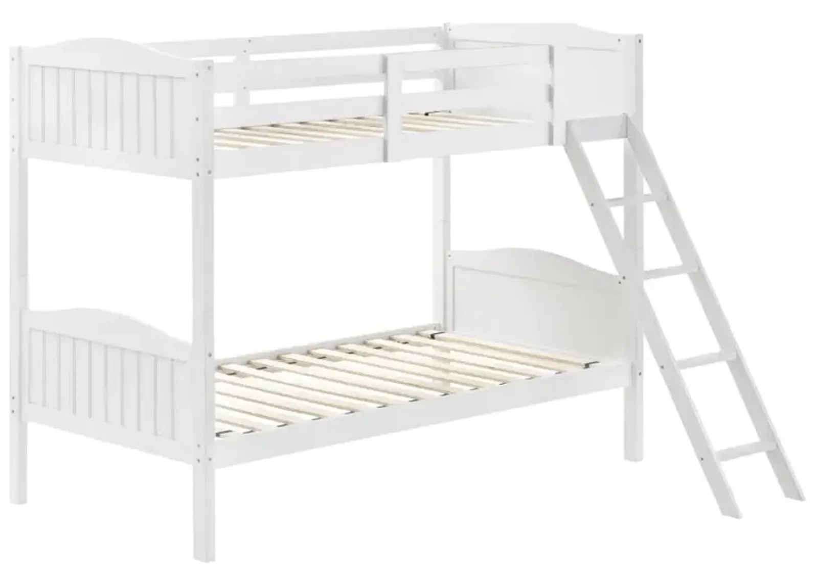 Arlo Twin Over Twin Bunk Bed with Ladder White