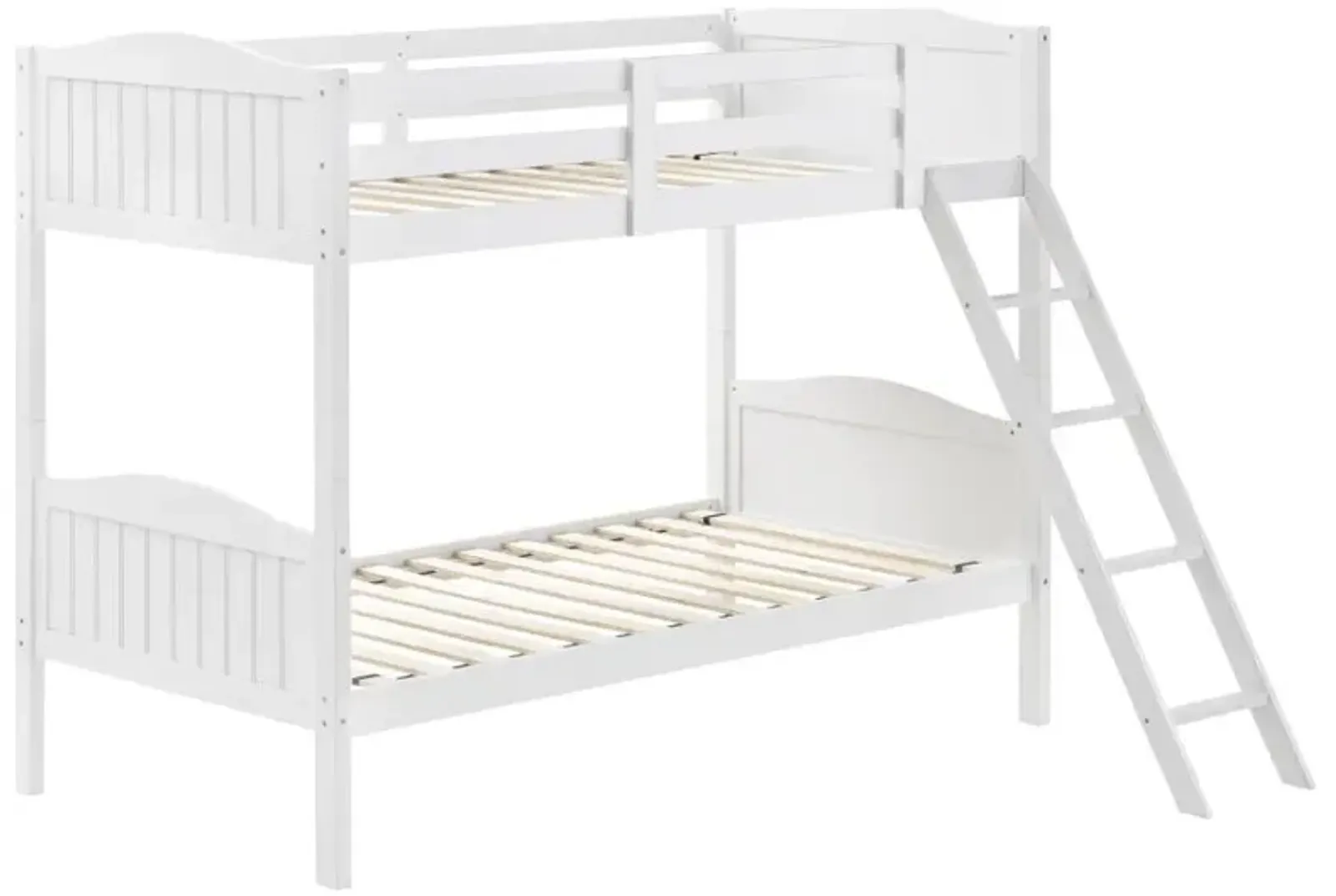 Arlo Twin Over Twin Bunk Bed with Ladder White