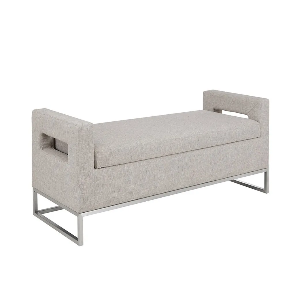 Madison Park Crawford Grey Soft Close Storage Bench