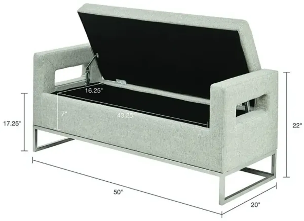 Madison Park Crawford Grey Soft Close Storage Bench