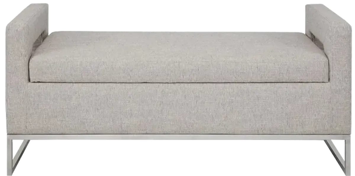 Madison Park Crawford Grey Soft Close Storage Bench